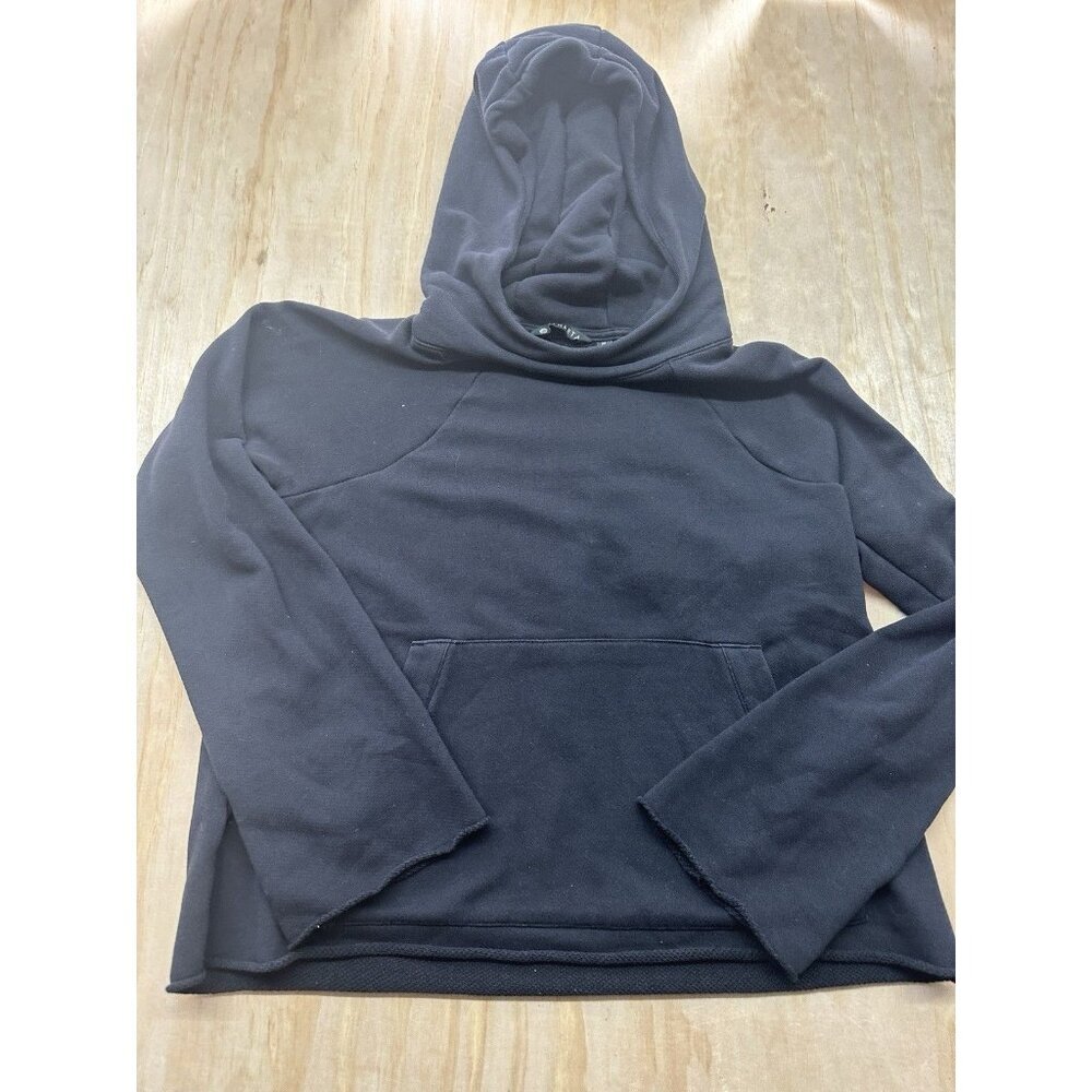 ATHLETA Women’s‎ Black Cotton Kangaroo Pocket Long Sleeve Pullover Hoodie Size M